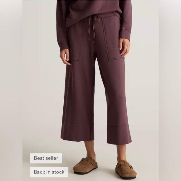 SuperSoft Fleece Cropped Wide Leg Pants - Picture 4 of 5